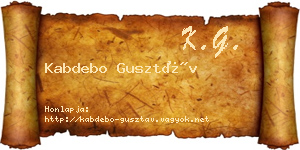 Kabdebo Gusztáv névjegykártya