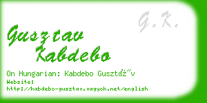 gusztav kabdebo business card